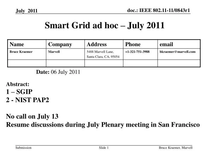 smart grid ad hoc july 2011