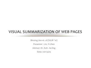 Visual Summarization of Web Pages