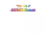 "THE BIG 4" MACROMOLECULES - slide 1