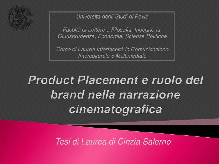 product placement e ruolo del brand nella narrazione cinematografica