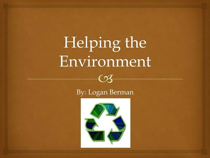 helping the environment