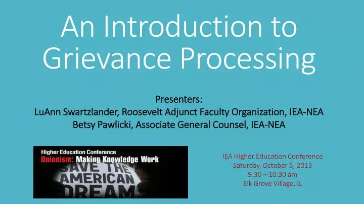 an introduction to grievance processing