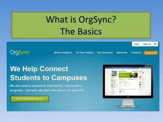 What is OrgSync ? The Basics