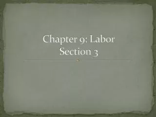 Chapter 9: Labor Section 3