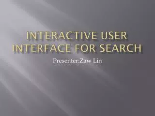 Interactive user interface for search