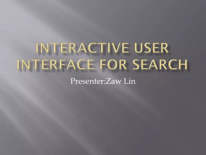 interactive user interface for search