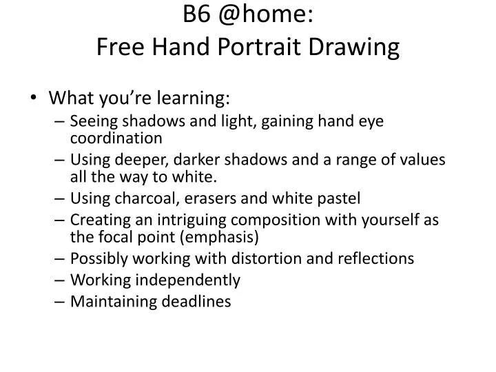 b6 @home free hand portrait drawing