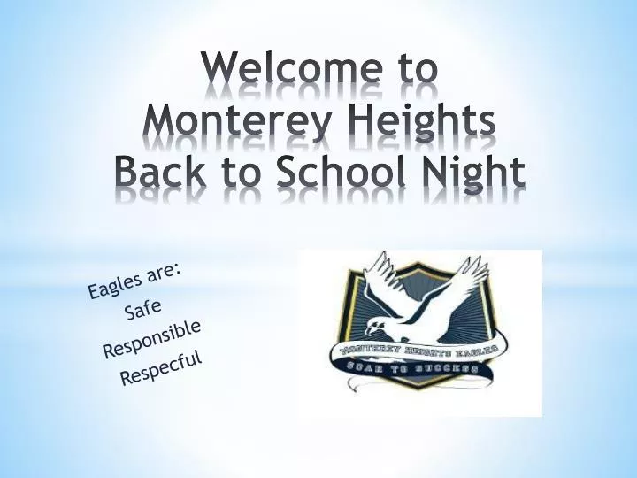 welcome to monterey heights back to school night