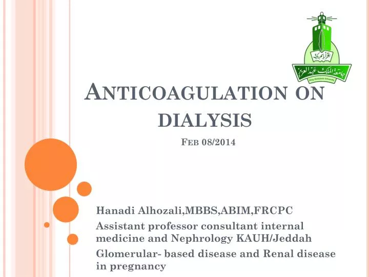 anticoagulation on dialysis feb 08 2014