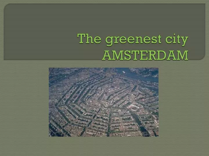 the greenest city amsterdam