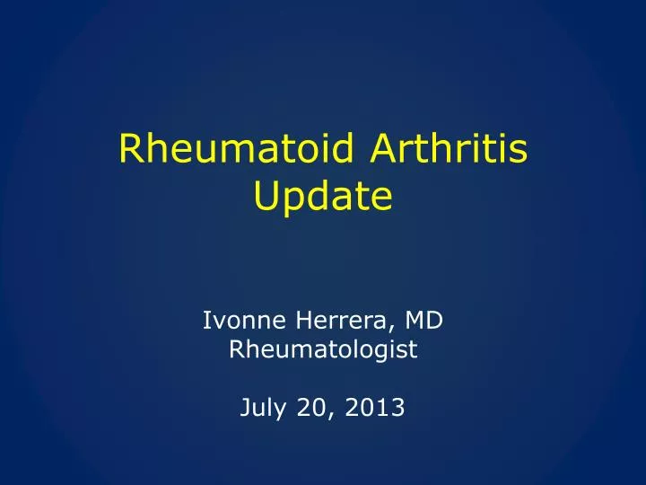 rheumatoid arthritis update