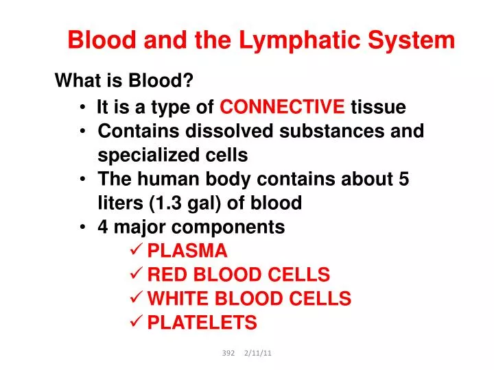 blood and the lymphatic system