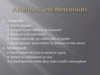 asteroids and meteoroids
