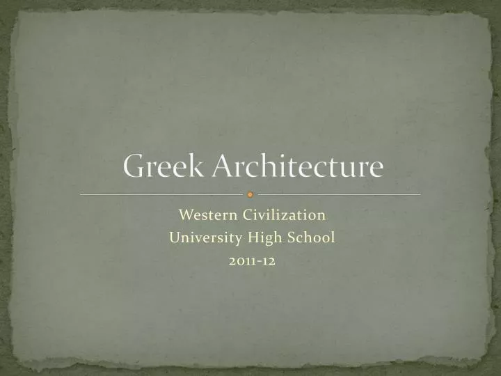 greek architecture