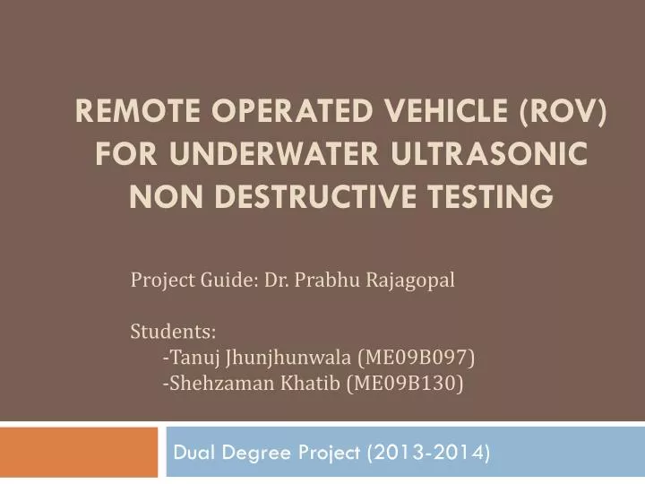 remote operated vehicle rov for underwater ultrasonic non destructive testing