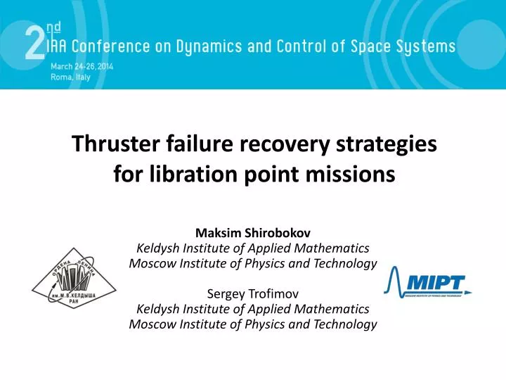 thruster failure recovery strategies for libration point missions