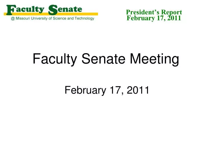 faculty senate meeting february 17 2011