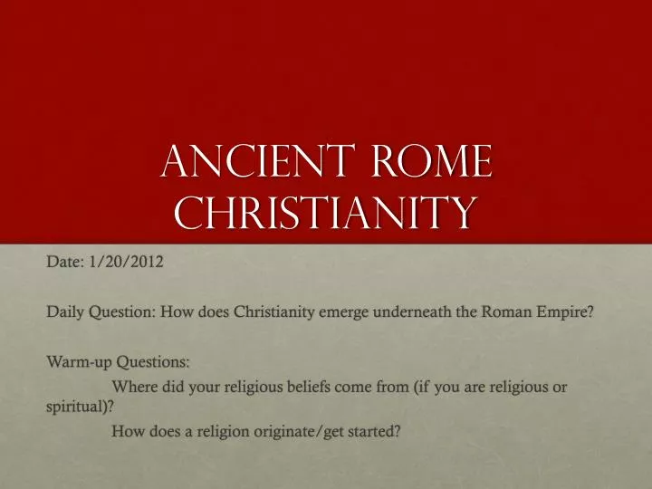 ancient rome christianity