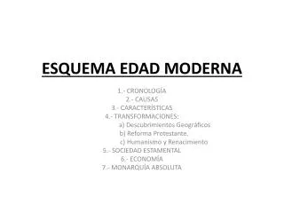 esquema edad moderna