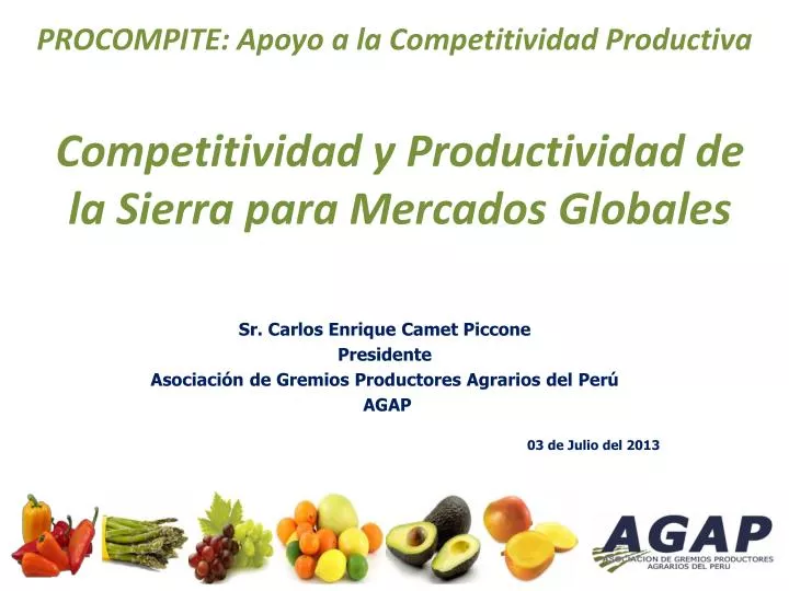 competitividad y productividad de la sierra para mercados globales