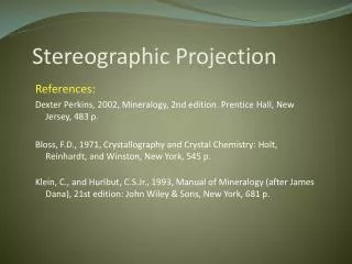 Stereographic Projection