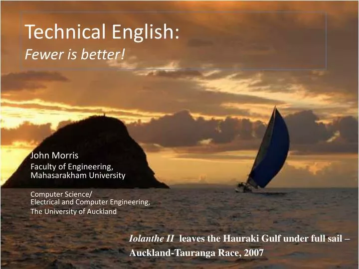technical english fewer is better