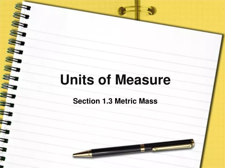 units of measure