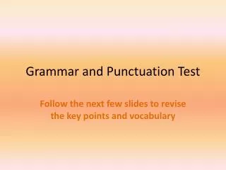 Grammar and Punctuation Test