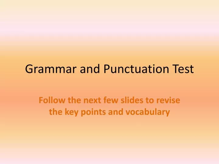 grammar and punctuation test