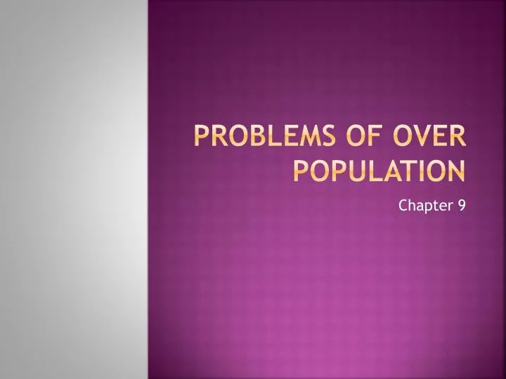 problems of over population