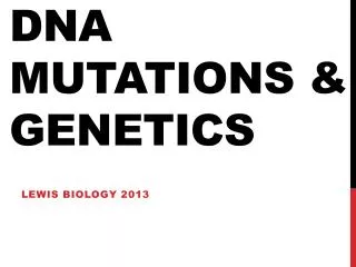 DNA Mutations &amp; Genetics