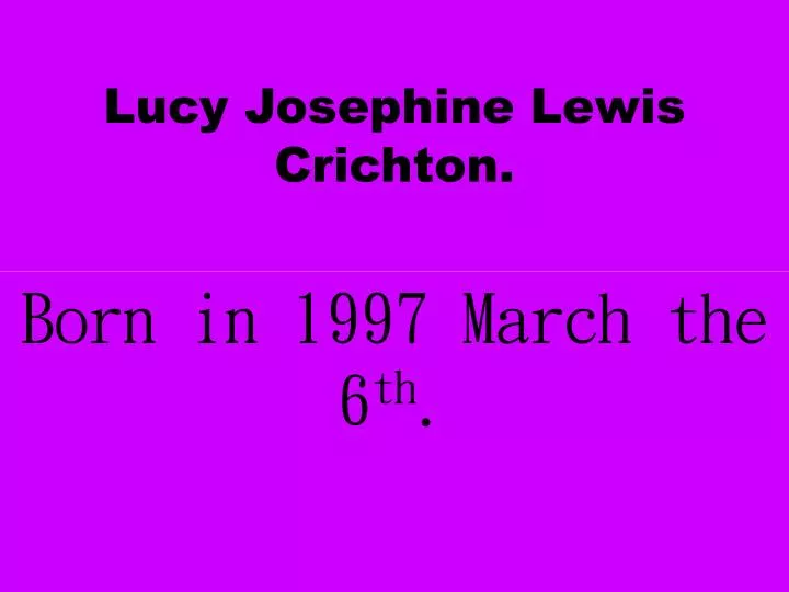 lucy josephine lewis crichton