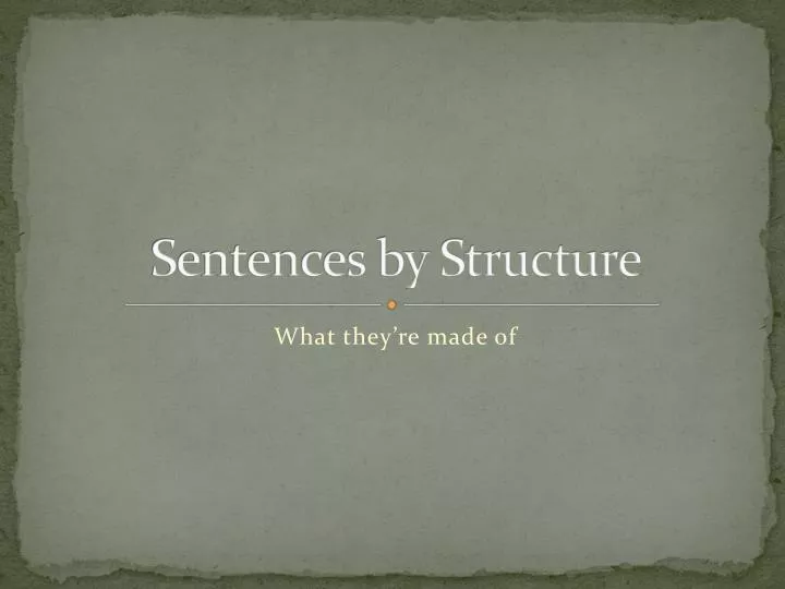 sentences by structure