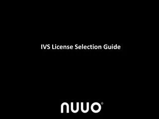 IVS License Selection Guide