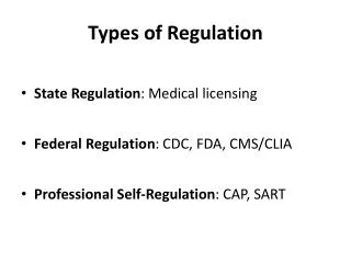 Types of Regulation