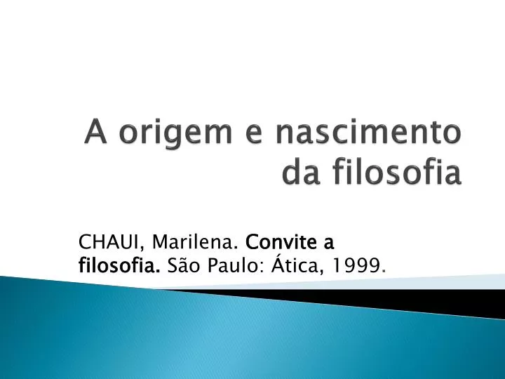 a origem e nascimento da filosofia