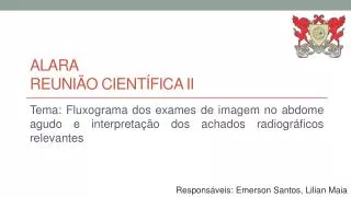 alara reuni o cient fica ii
