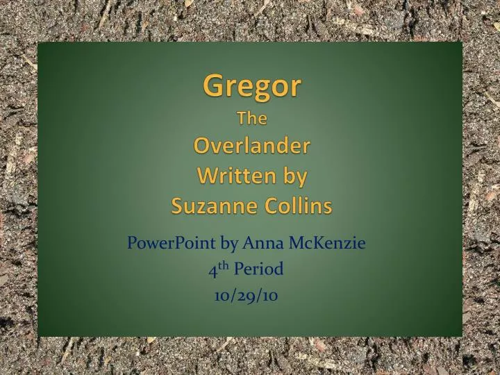 gregor the overlander written by suzanne collins
