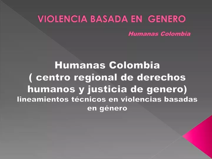 violencia basada en genero humanas colombia