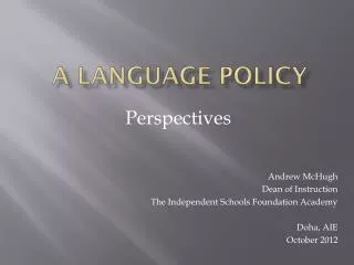 A Language Policy