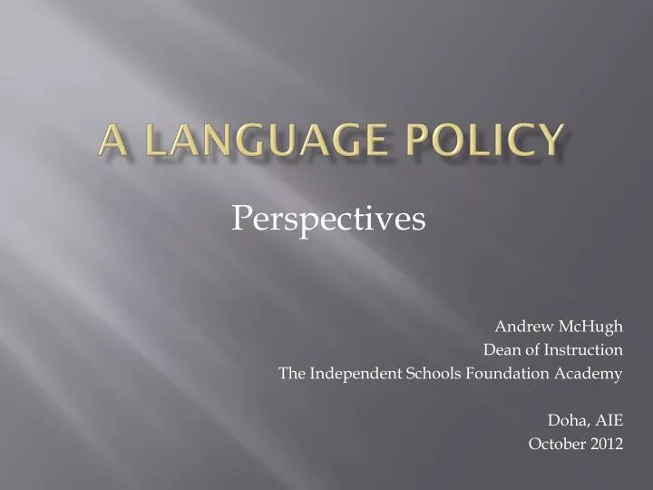 a language policy