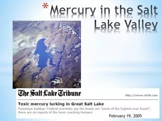 Mercury in the Salt Lake Valley