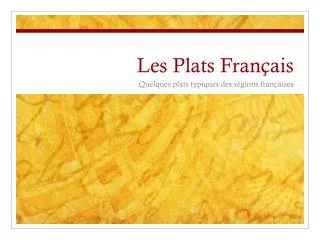 les plats fran ais