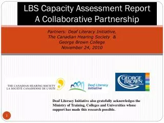 LBS Capacity Assessment Report A Collaborative Partnership