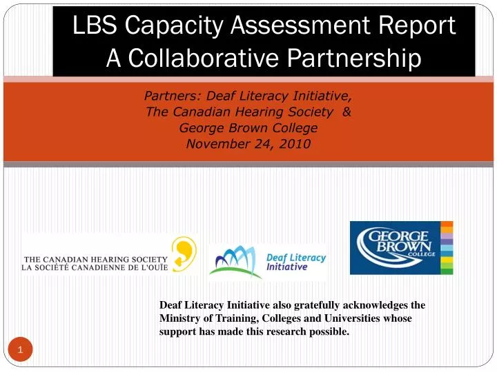 lbs capacity assessment report a collaborative partnership
