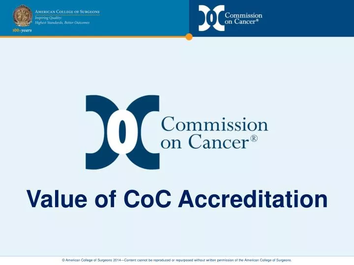 value of coc accreditation