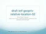 Enhanced Relative Location Extensions for PIDF - slide 1