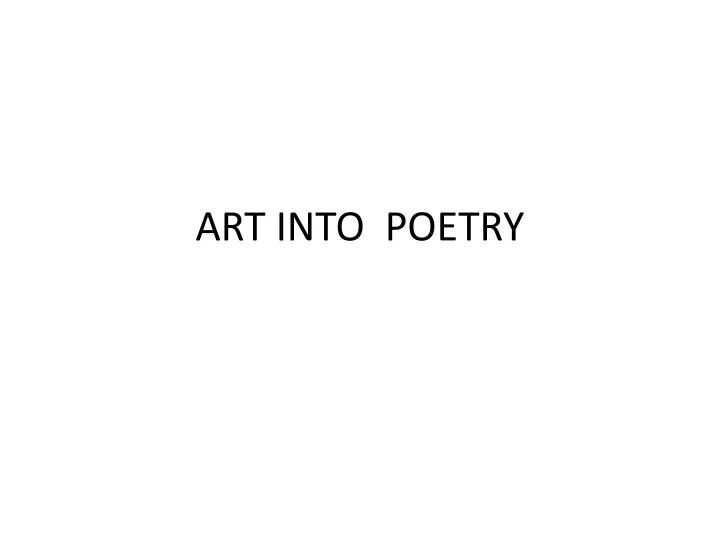 art into poetry