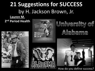21 Suggestions for SUCCESS by H. Jackson Brown, Jr.