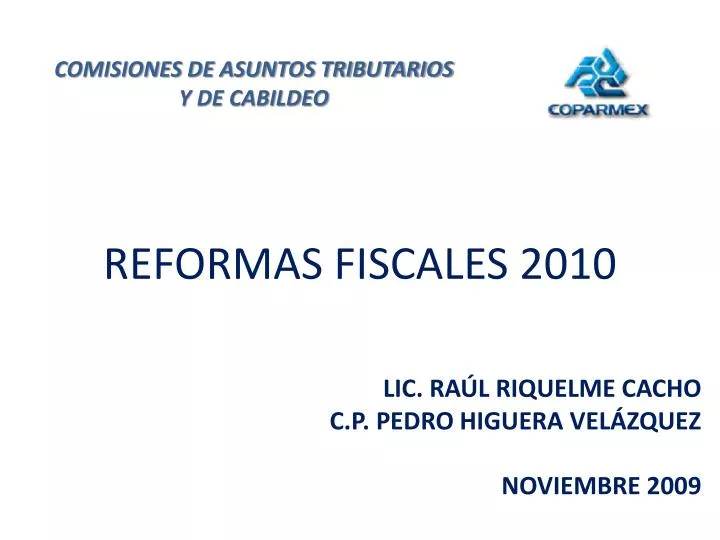 reformas fiscales 2010